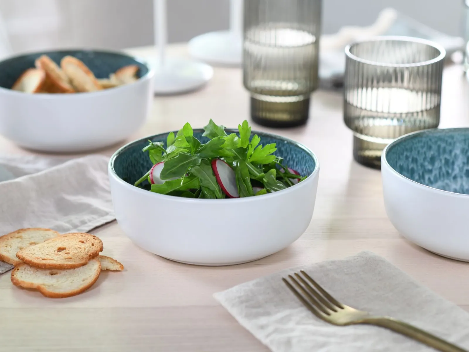 Creatable Bowls & Schüsseln|Geschirrset|Nordic Fjord - Müslischale 6-tlg - beige