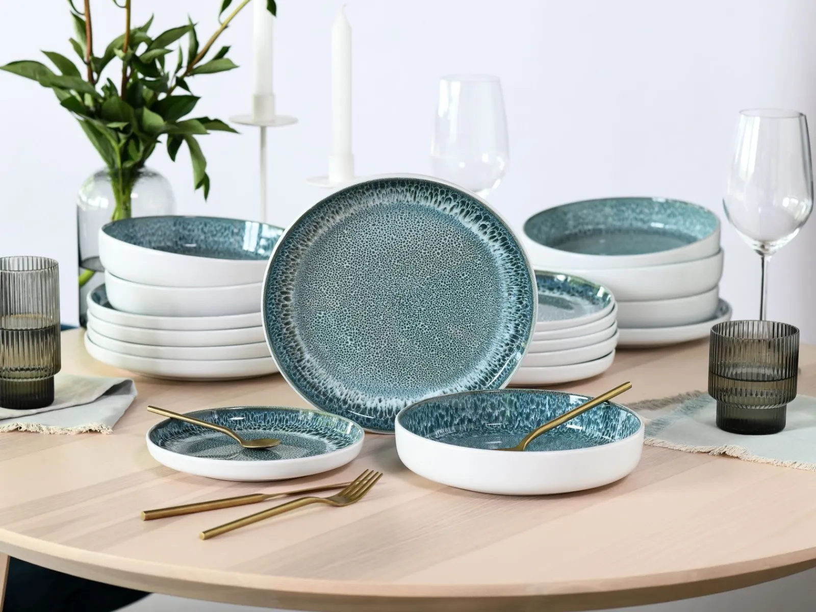 Creatable Geschirrset|Teller|Nordic Fjord - Tellerset 18-tlg - beige