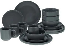 Creatable Geschirrset|Nordic - Kombiservice 16-tlg - Cool Black Grey