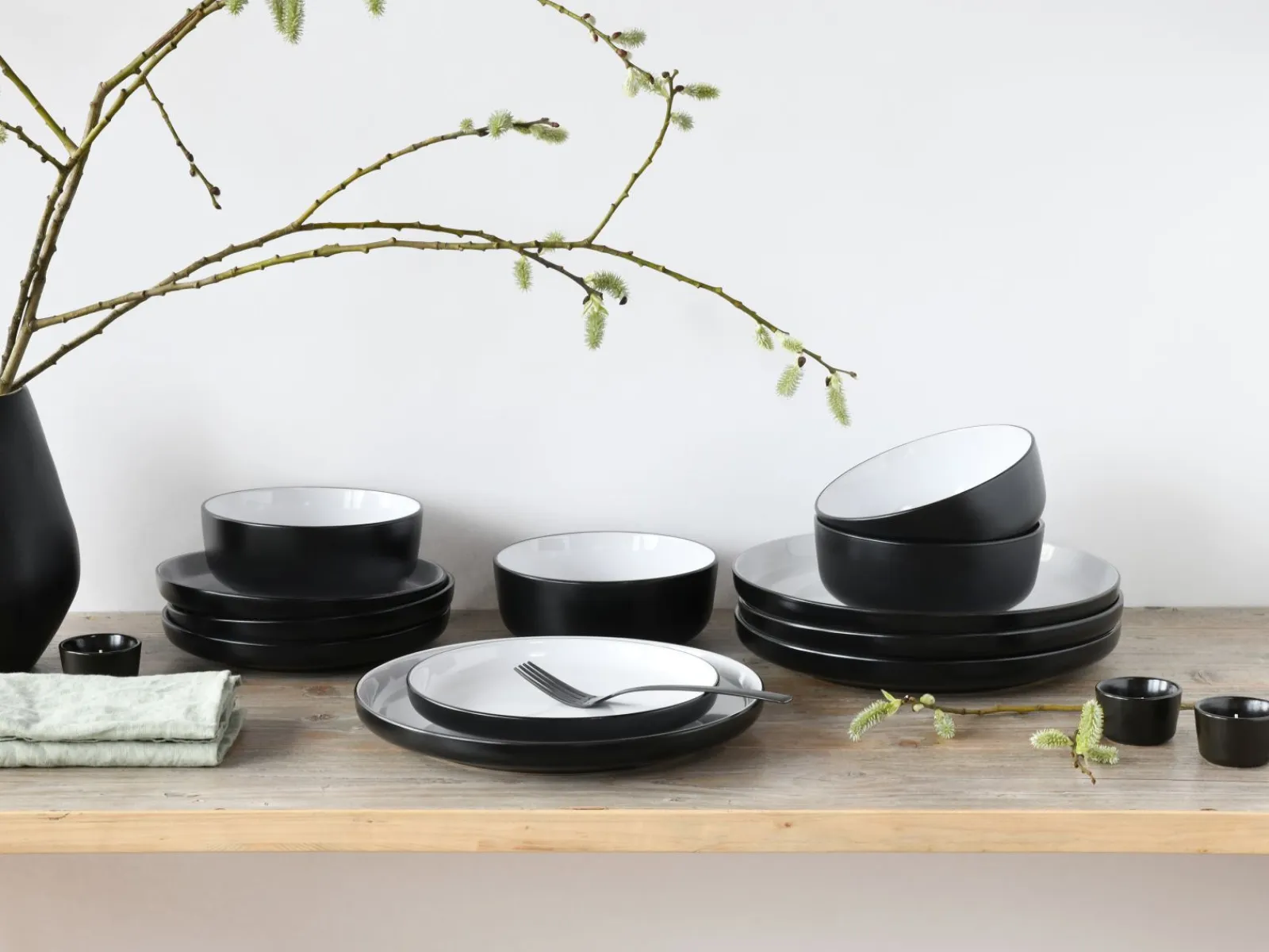 Creatable Geschirrset|Teller|Nordic - Tellerset 12-tlg - Cool Black