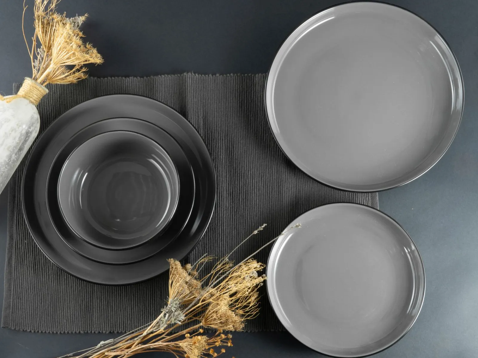 Creatable Geschirrset|Teller|Nordic - Tellerset 12-tlg - Cool Black