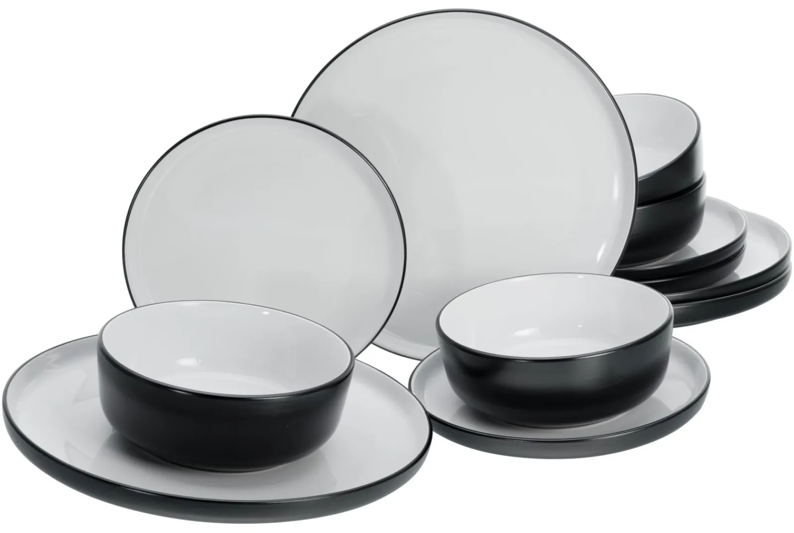 Creatable Geschirrset|Teller|Nordic - Tellerset 12-tlg - Cool Black