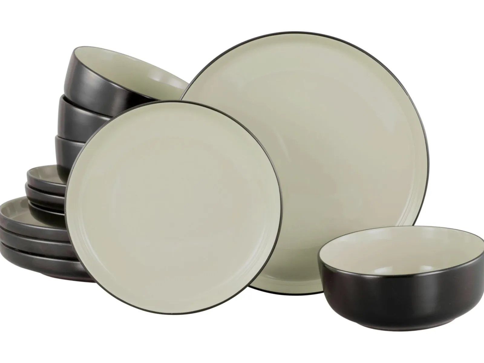 Creatable Geschirrset|Teller|Nordic - Tellerset 12-tlg - Cool Black