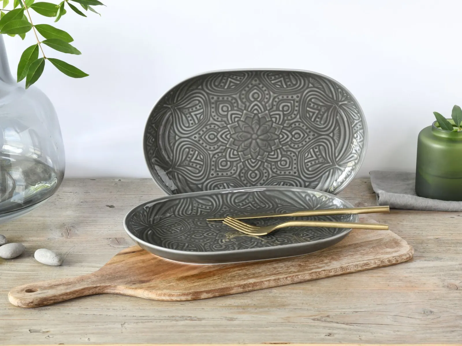 Creatable Platten|Geschirrset|Orient Mandala - Plattenset 2-tlg - Aquamarine
