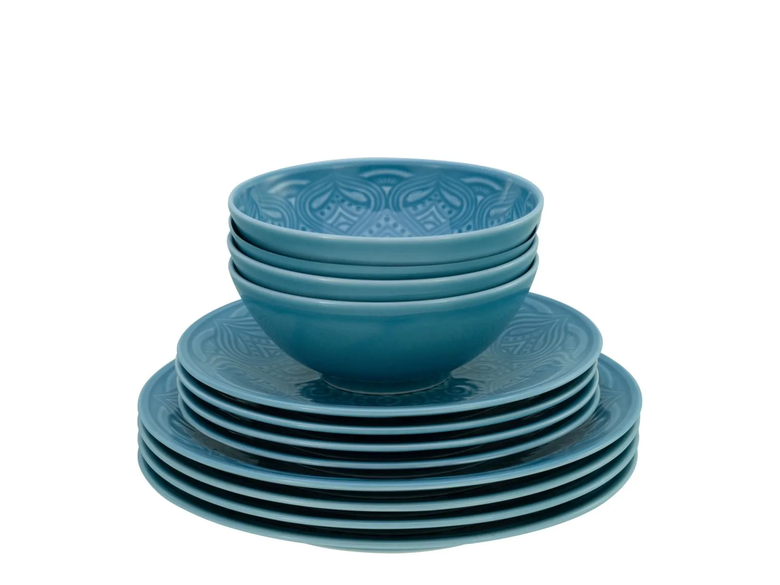 Creatable Geschirrset|Teller|Orient Mandala - Tellerset 12-tlg - Aquamarine