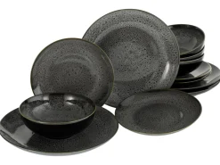 Creatable Geschirrset|Teller|Reactive Nostalgic - Tellerset 12-tlg - Schwarz
