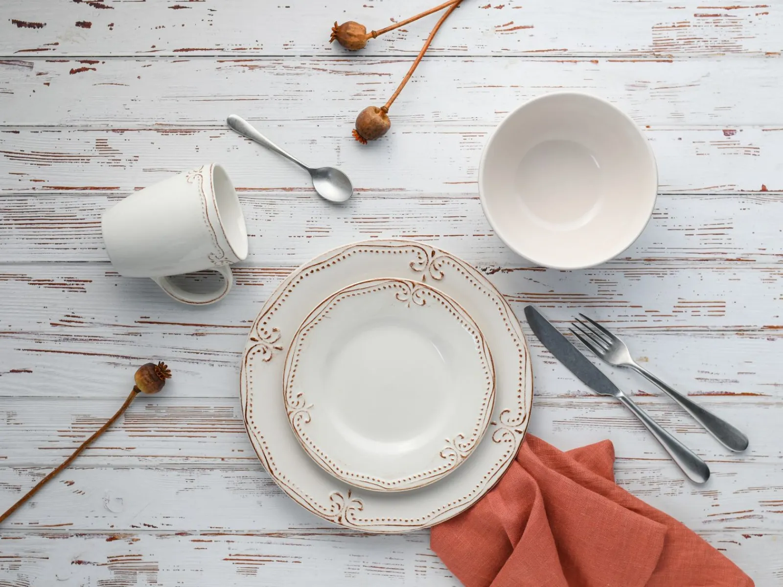 Creatable Geschirrset|Romantic Vintage - Kombiservice 16-tlg - creme