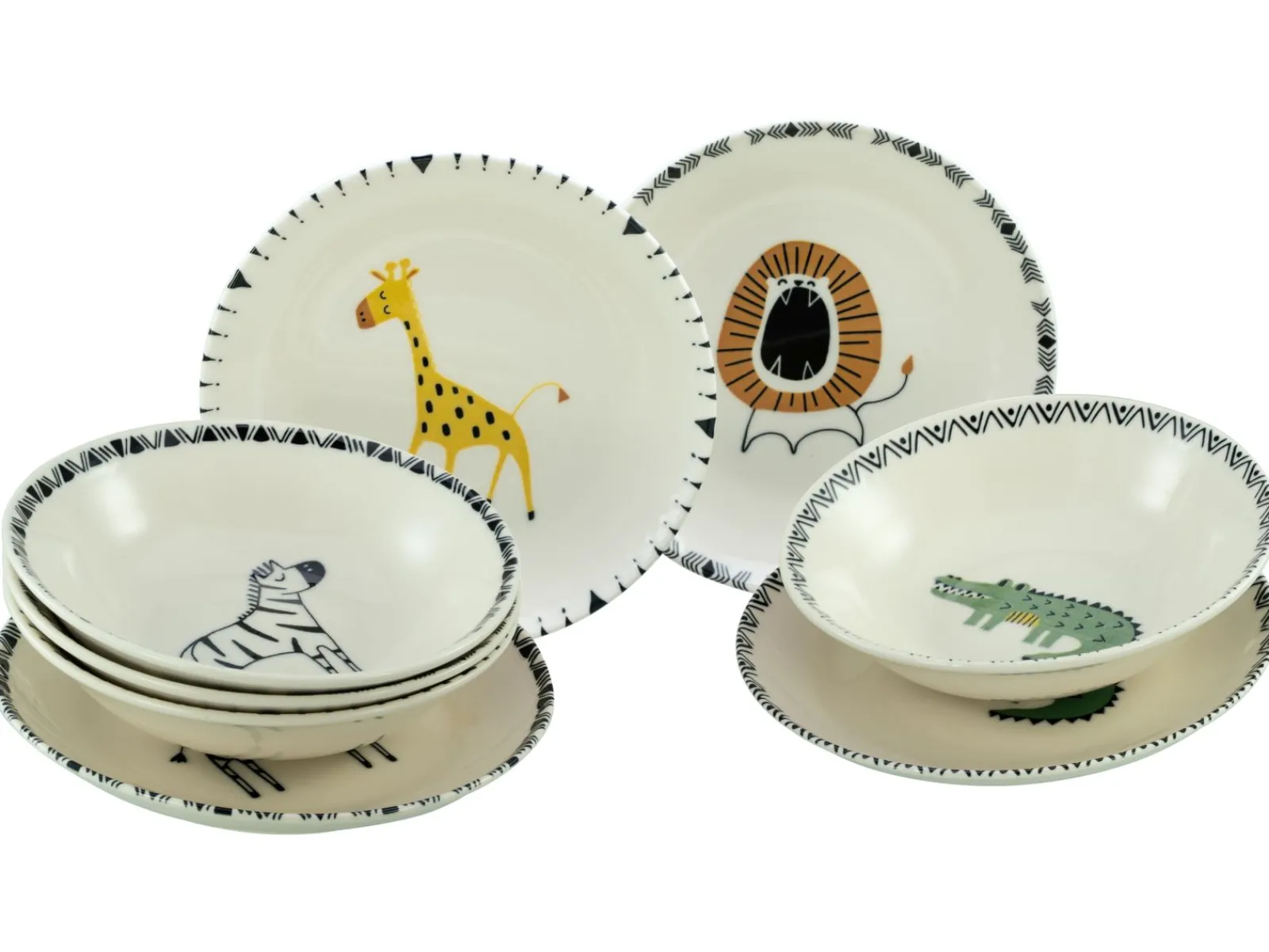 Creatable Geschirrset|Teller|Safari - Tellerset 8-tlg - Bunt
