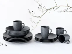 Creatable Geschirrset|Schiefer - Kaffeebecher 6-tlg - Schwarz