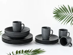 Creatable Geschirrset|Schiefer - Kombiservice 16-tlg - Schwarz