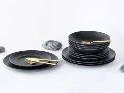 Creatable Geschirrset|Teller|Schiefer - Tellerset 12-tlg - Schwarz