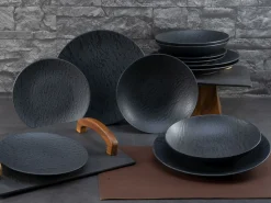 Creatable Geschirrset|Teller|Schiefer - Tellerset 12-tlg - Schwarz