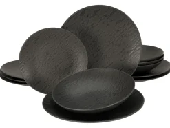 Creatable Geschirrset|Teller|Schiefer - Tellerset 12-tlg - Schwarz