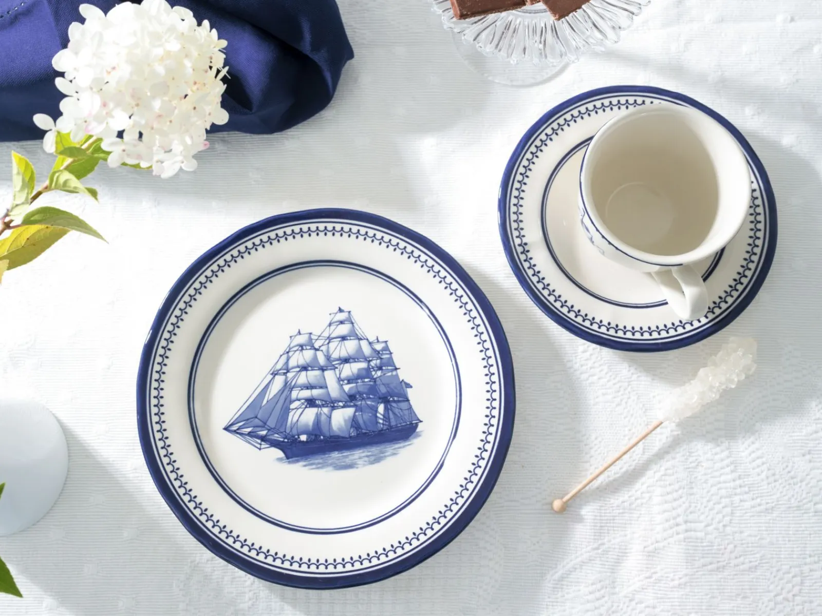 Creatable Geschirrset|Segelschiff - Kaffeeservice 18-tlg - Blau