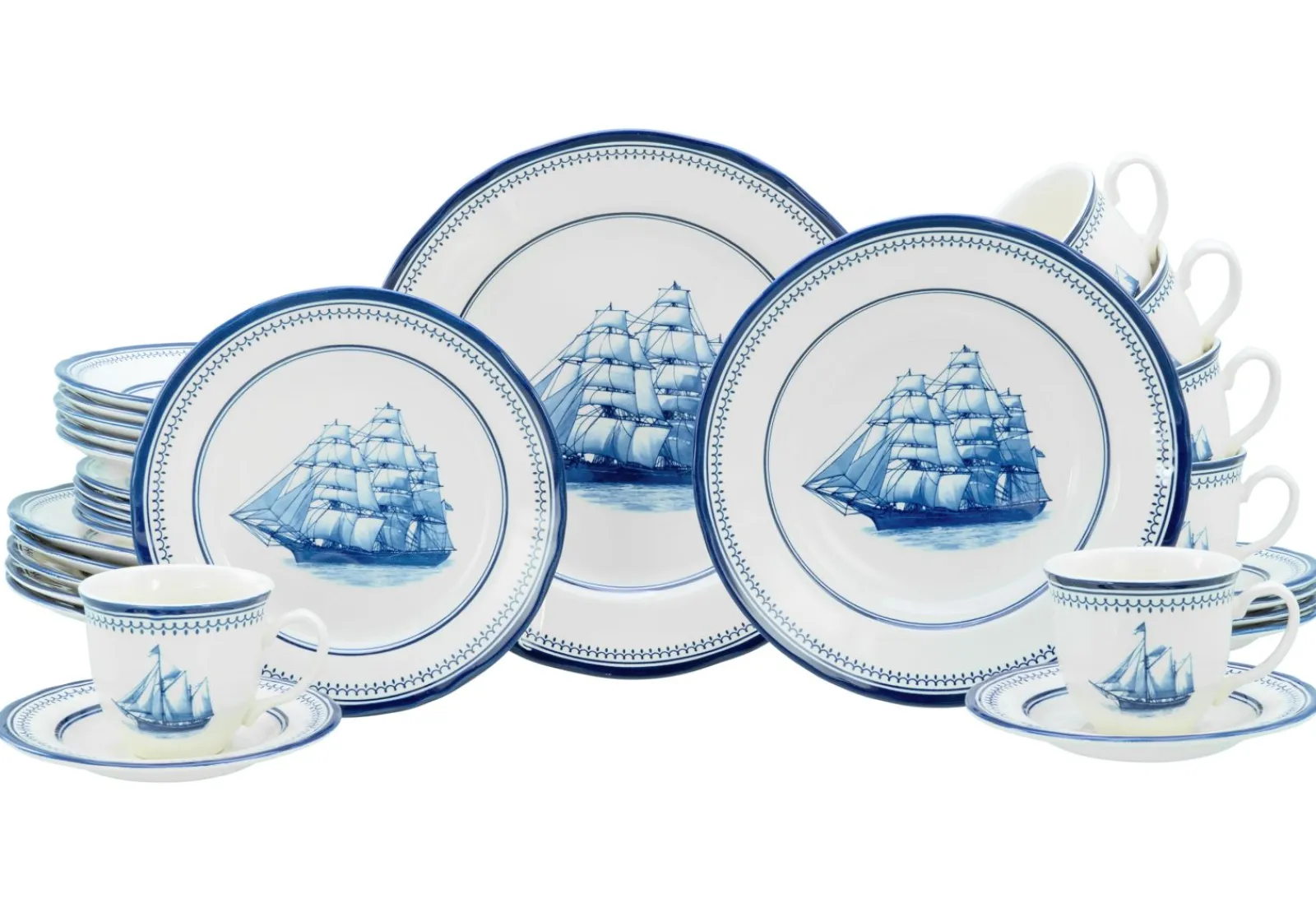 Creatable Geschirrset|Segelschiff - Kombiservice 30-tlg - Blau