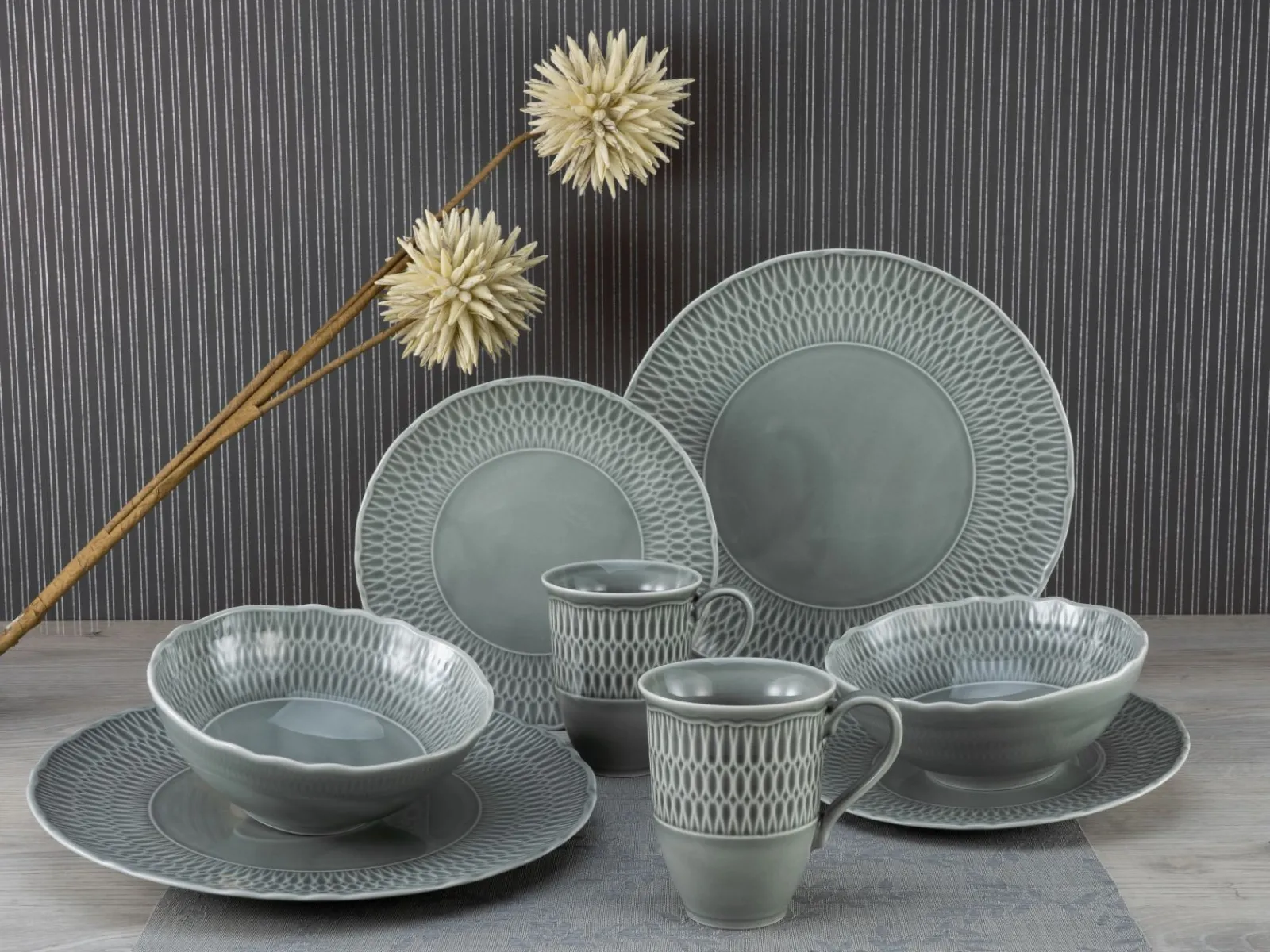 Creatable Geschirrset|Sofia - Kombiservice 8-tlg - Stone