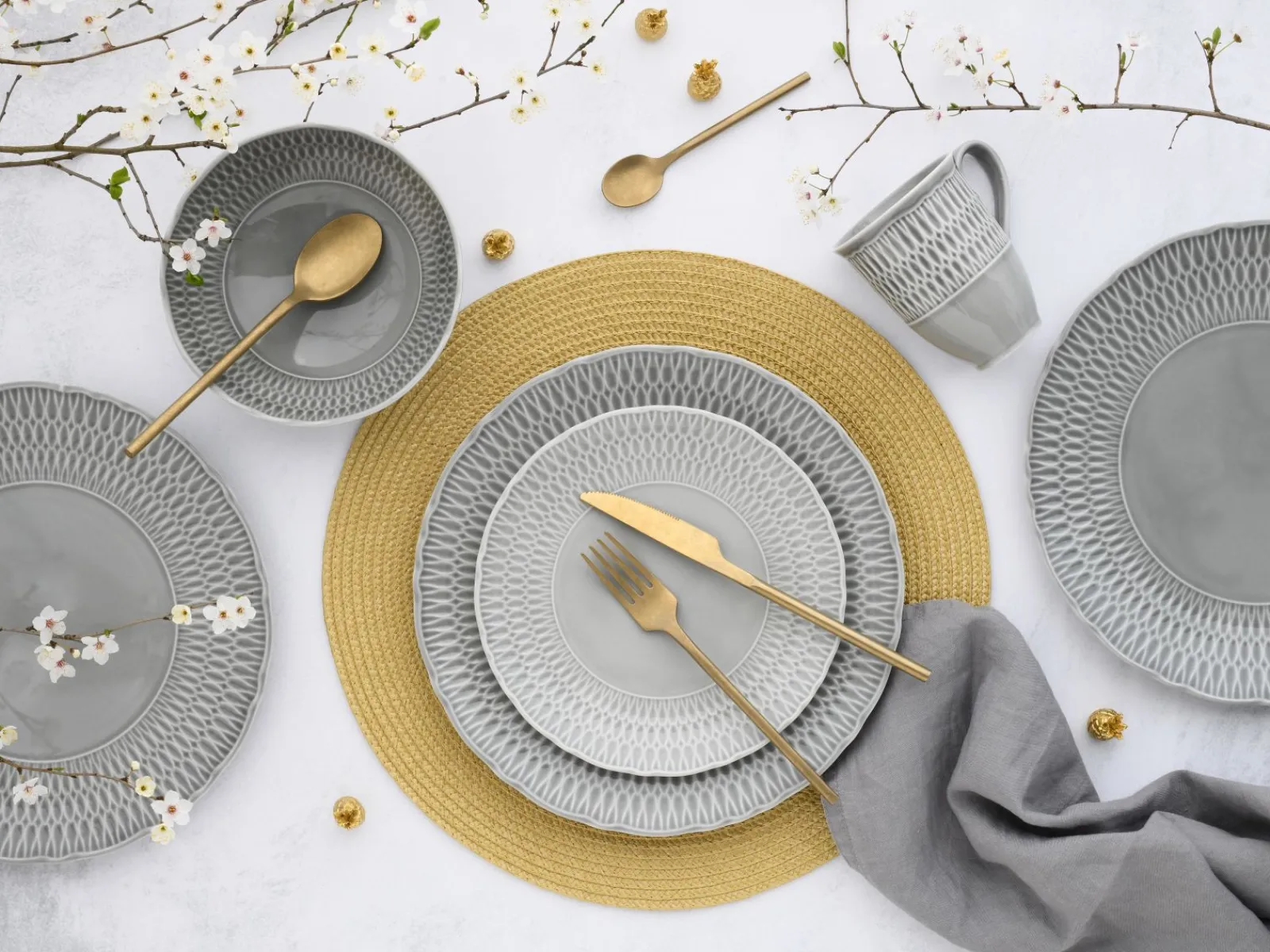 Creatable Geschirrset|Sofia - Kombiservice 8-tlg - Stone