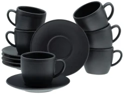 Creatable Becher & Tassen|Geschirrset|Soft Touch - Cappuccinotassen 12-tlg - Schwarz