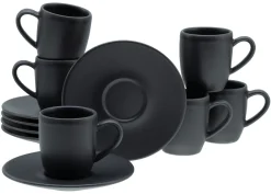 Creatable Becher & Tassen|Geschirrset|Soft Touch - Espressotassen 12-tlg - Schwarz
