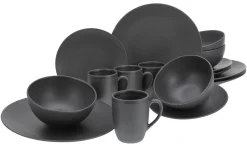 Creatable Geschirrset|Soft Touch - Kombiservice 16-tlg - Schwarz