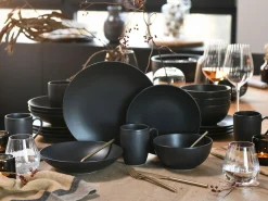 Creatable Geschirrset|Soft Touch - Kombiservice 20-tlg - Schwarz
