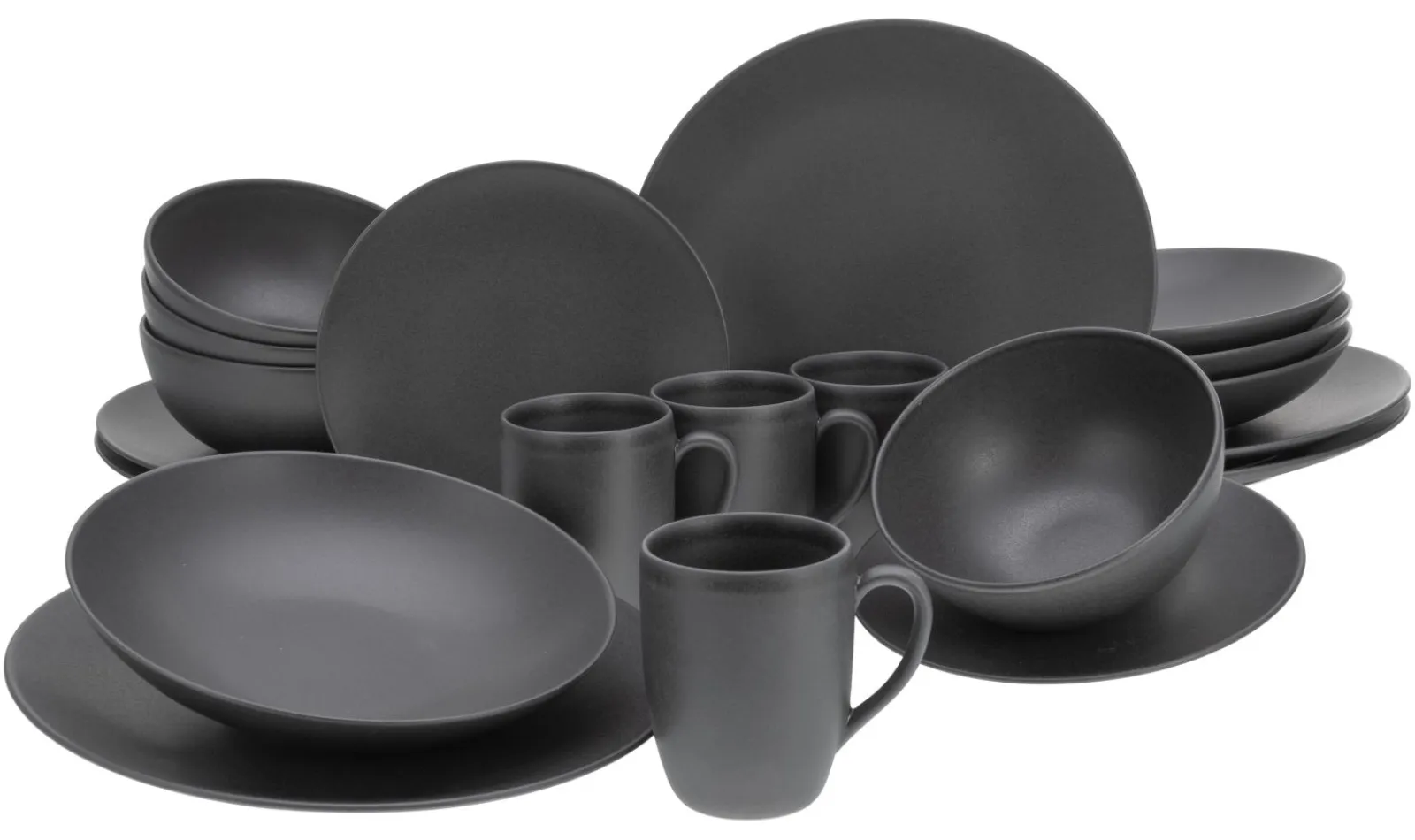 Creatable Geschirrset|Soft Touch - Kombiservice 20-tlg - Schwarz