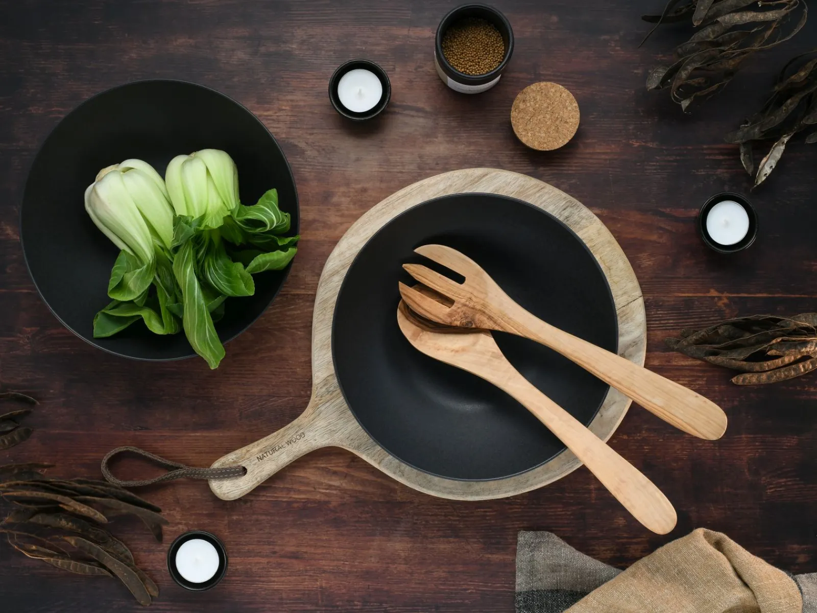 Creatable Bowls & Schüsseln|Geschirrset|Soft Touch - Salatschüssel 2 -tlg - Schwarz