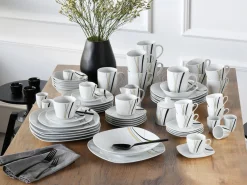 Creatable Geschirrset|Square - Kombiservice 62-tlg - Weiss