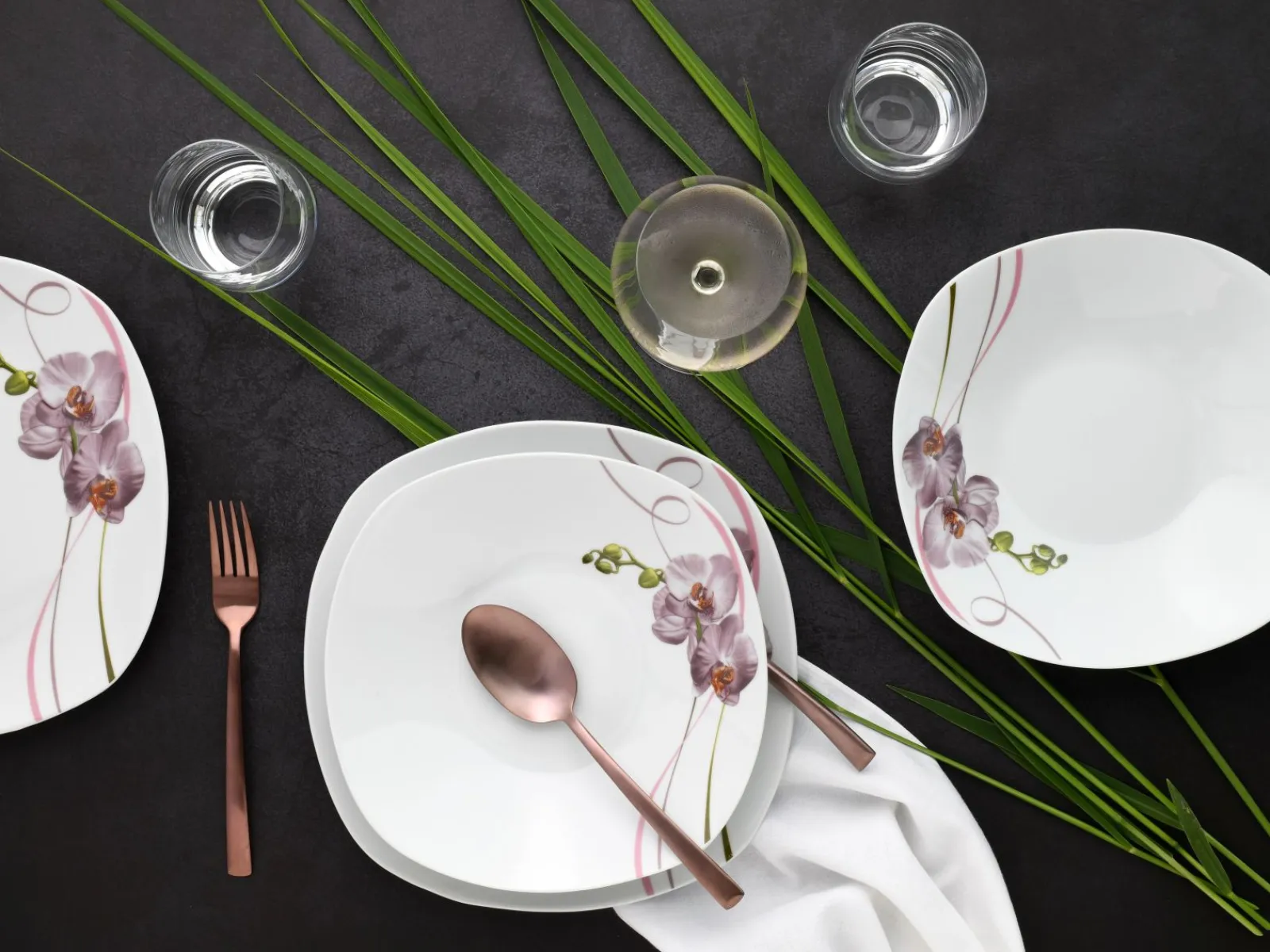 Creatable Geschirrset|Square - Tafelservice 12-tlg - Orchidee