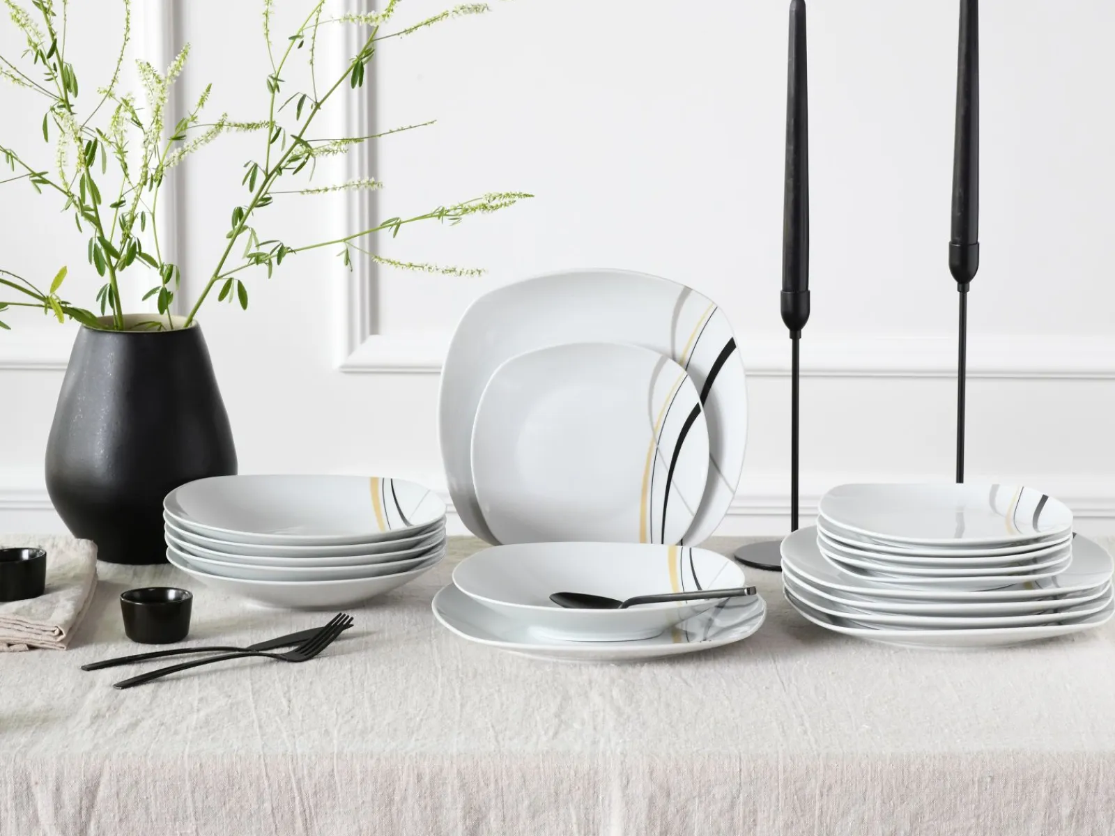 Creatable Geschirrset|Teller|Square - Tafelservice 18-tlg, Square - Tellerset 18-tlg - Weiss