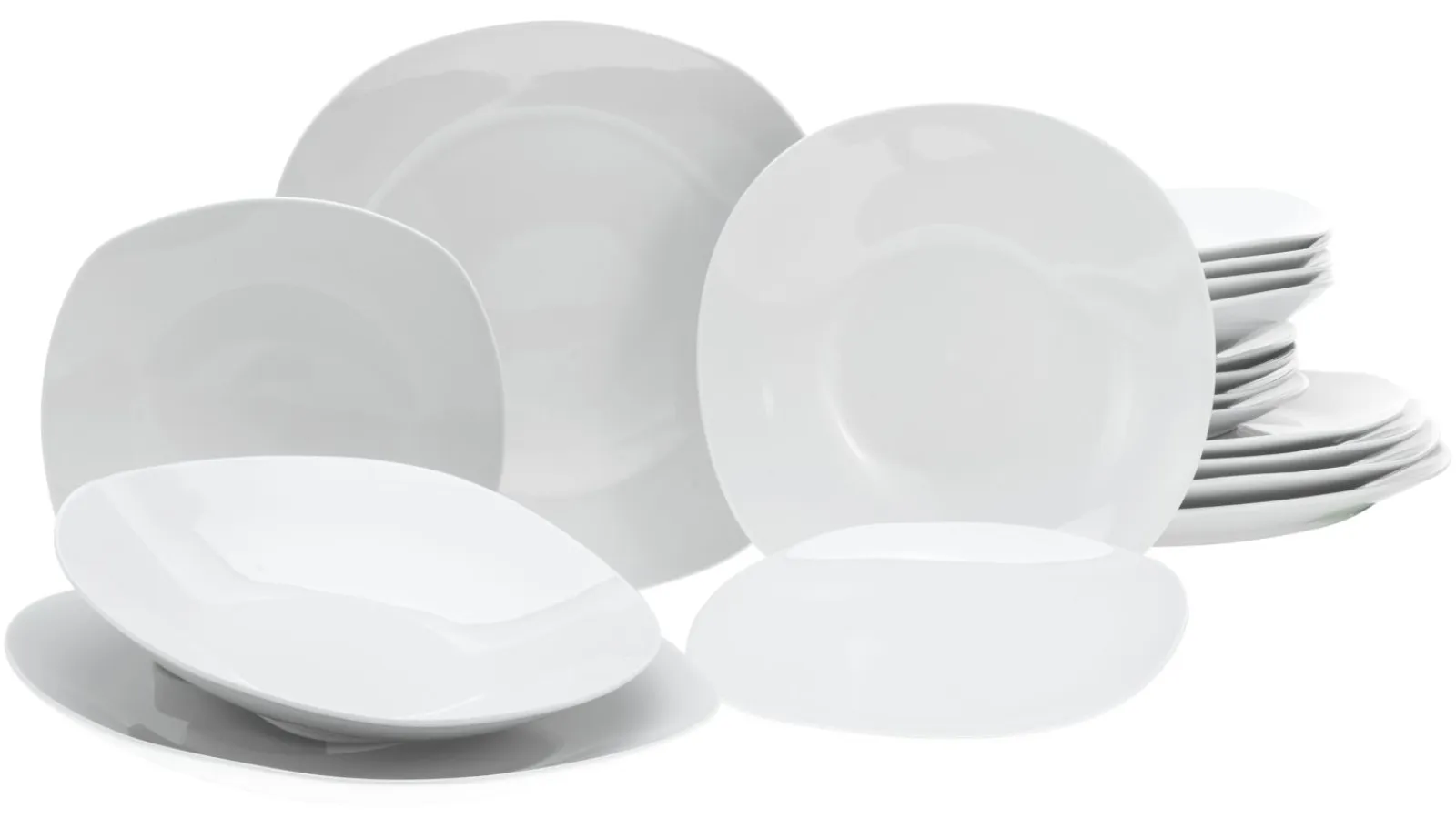 Creatable Geschirrset|Teller|Square - Tafelservice 18-tlg, Square - Tellerset 18-tlg - Weiss