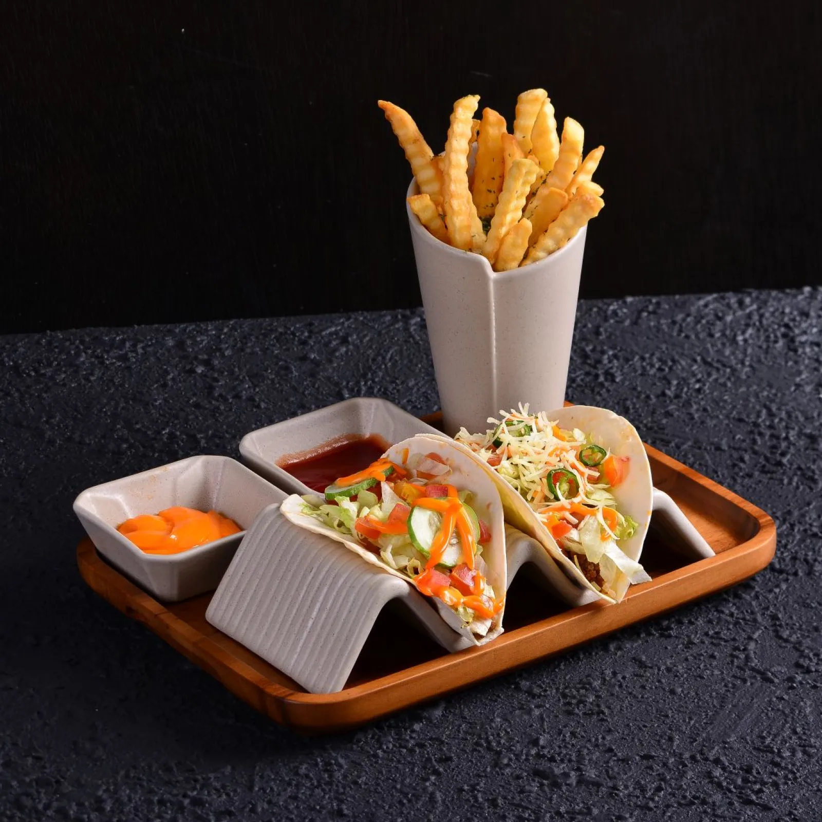 Creatable Geschirrset|Streat Food - Dip Bowl 4-tlg - Schwarz
