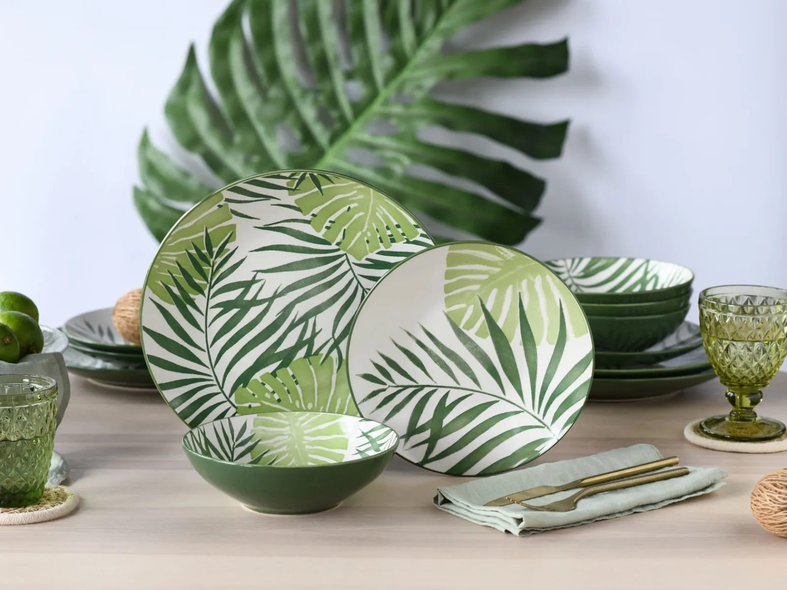 Creatable Geschirrset|Teller|Tropicana - Tellerset 12-tlg - Grün