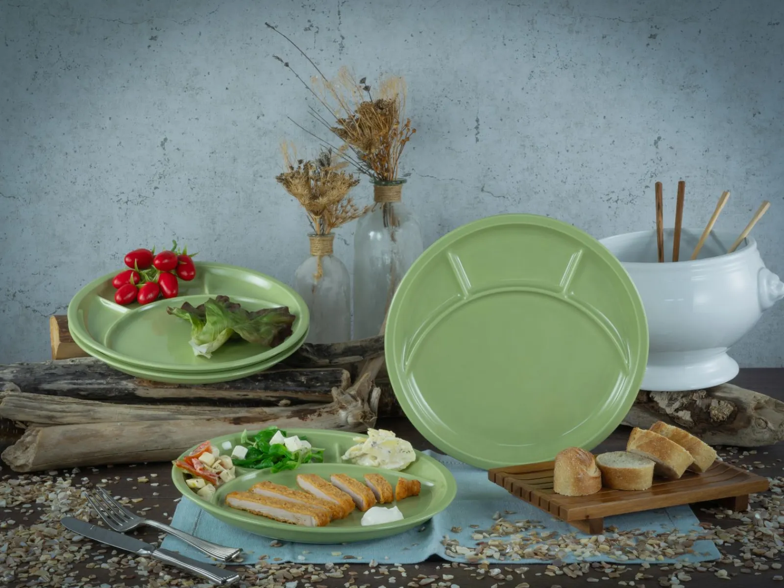 Creatable Geschirrset|Teller|Universal - Fondueteller 4-tlg - Schwarz