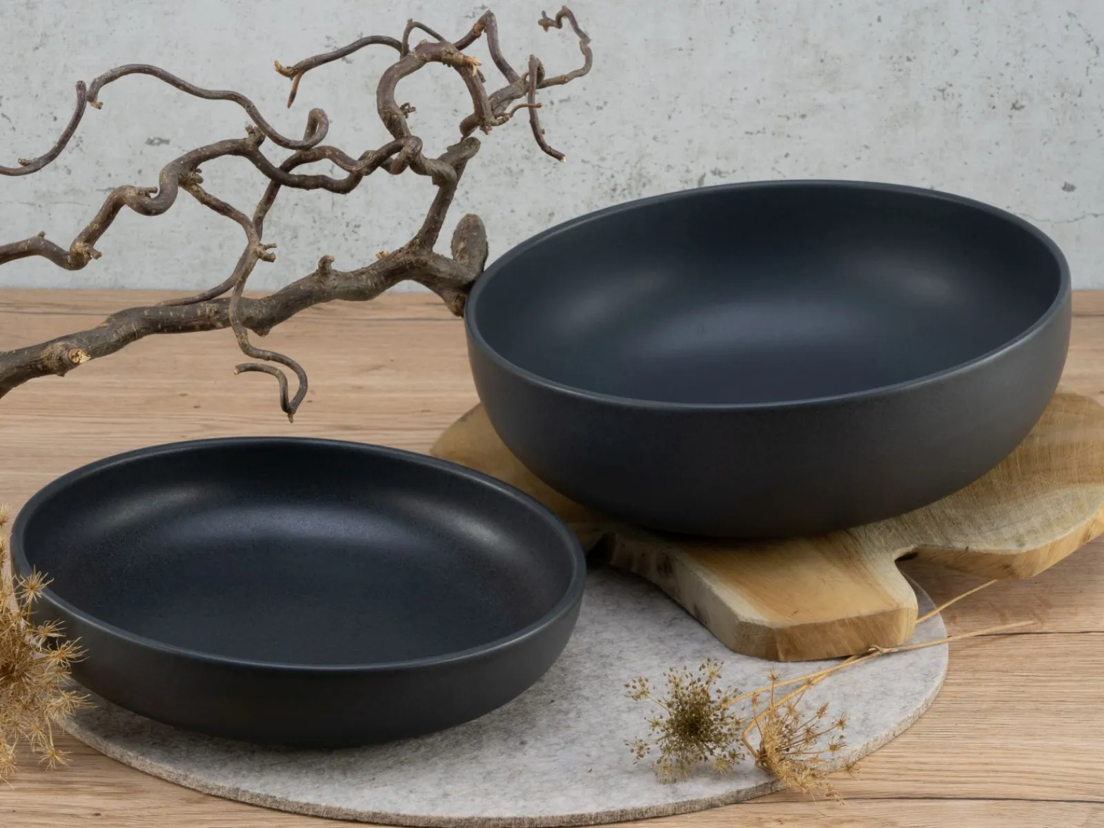 Creatable Bowls & Schüsseln|Geschirrset|Uno - Salatschüssel 2-tlg - Black