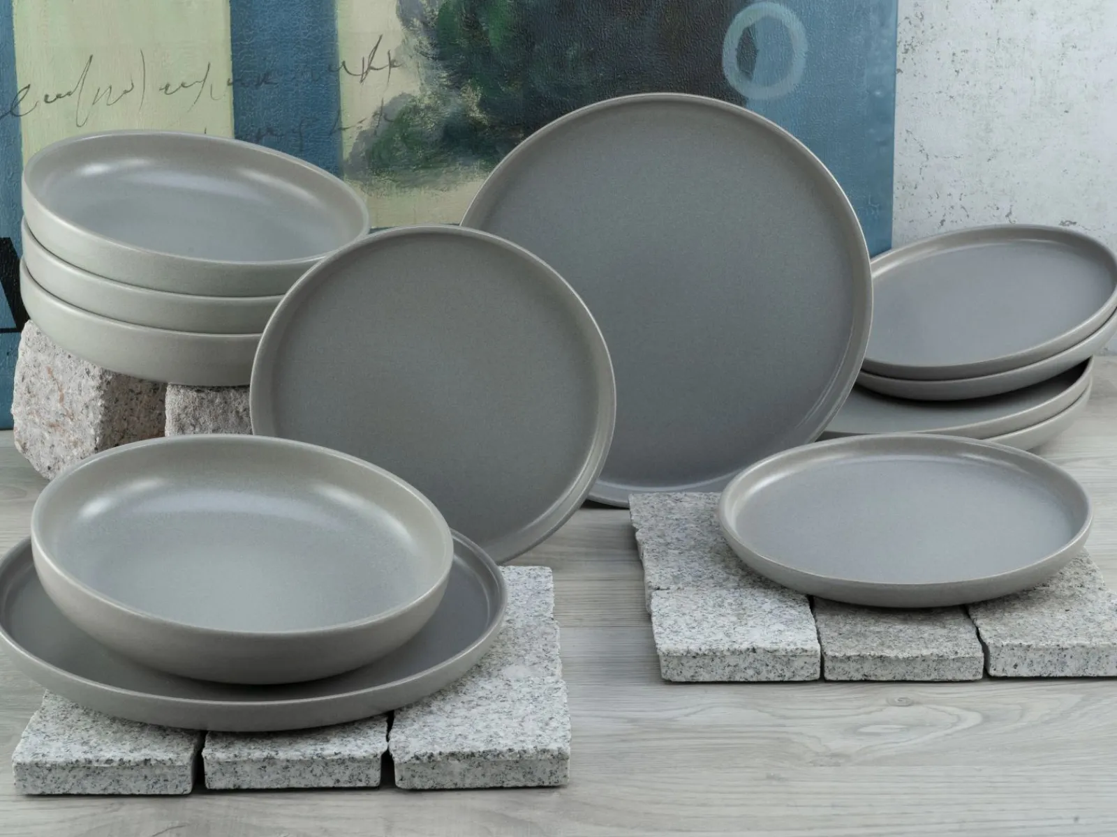 Creatable Geschirrset|Teller|Uno - Tellerset 12-tlg - Black