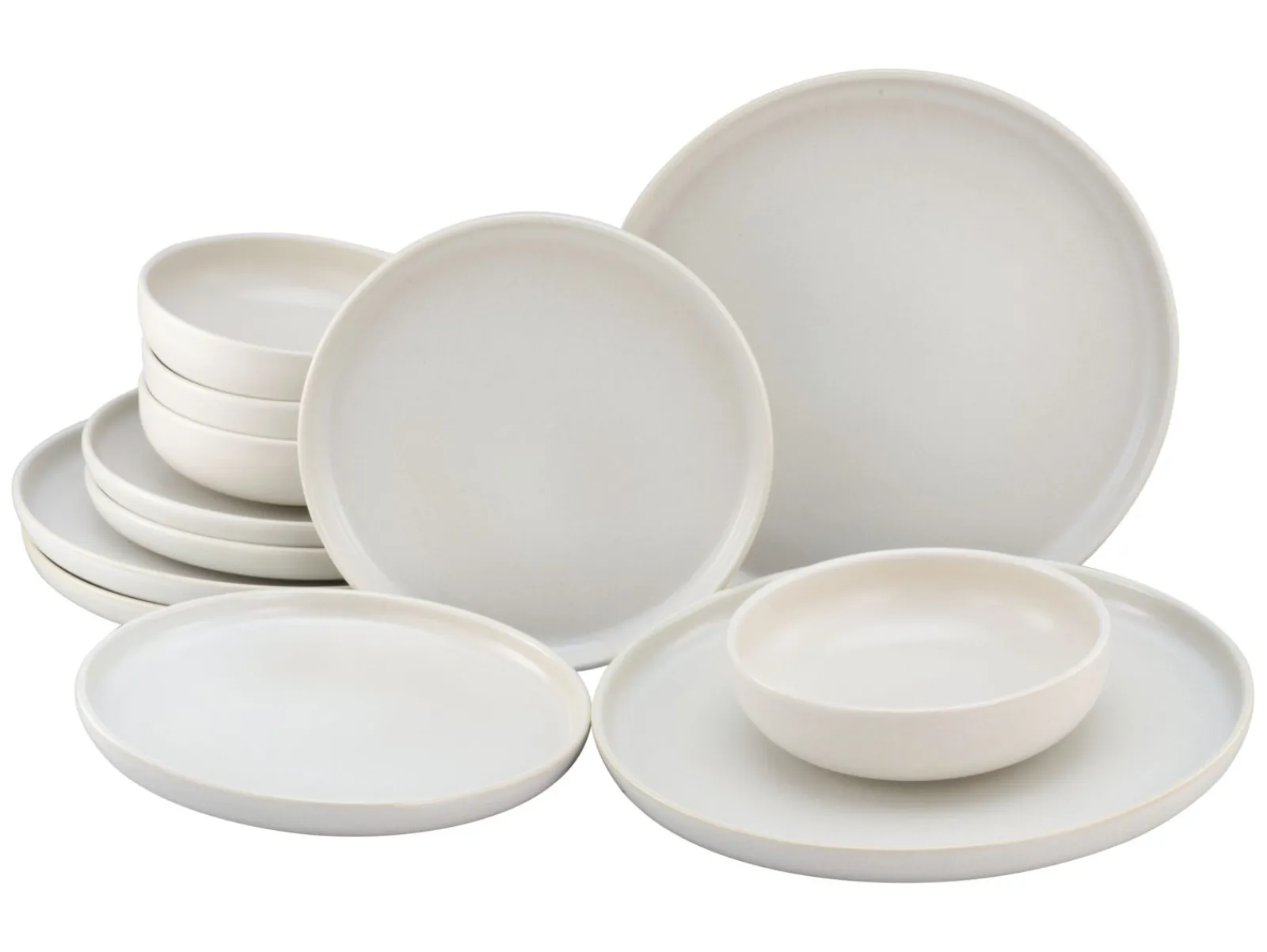 Creatable Geschirrset|Teller|Uno - Tellerset 12-tlg - Offwhite