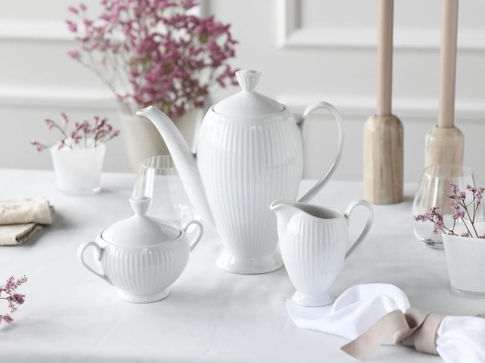 Creatable Geschirrset|Valencia - Kaffeegarnitur 3-tlg - Weiss