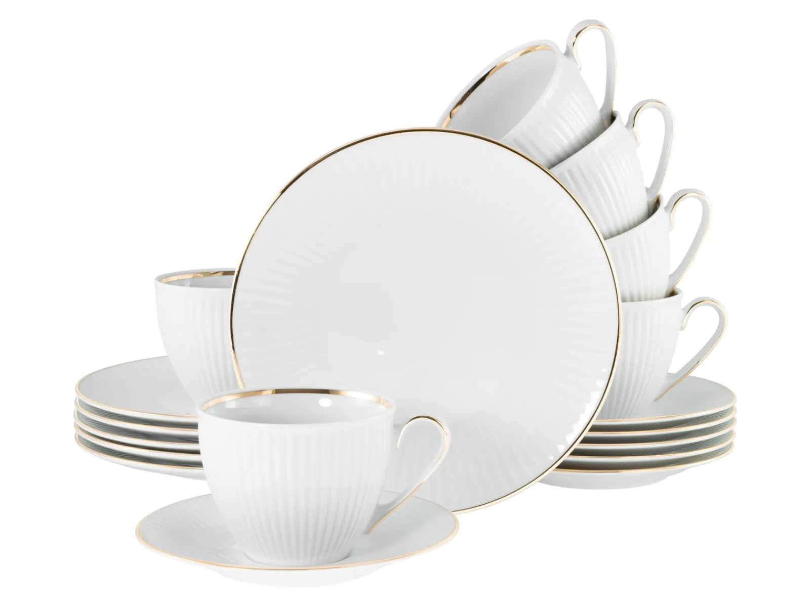 Creatable Geschirrset|Valencia - Kaffeeservice 18-tlg - Weiss