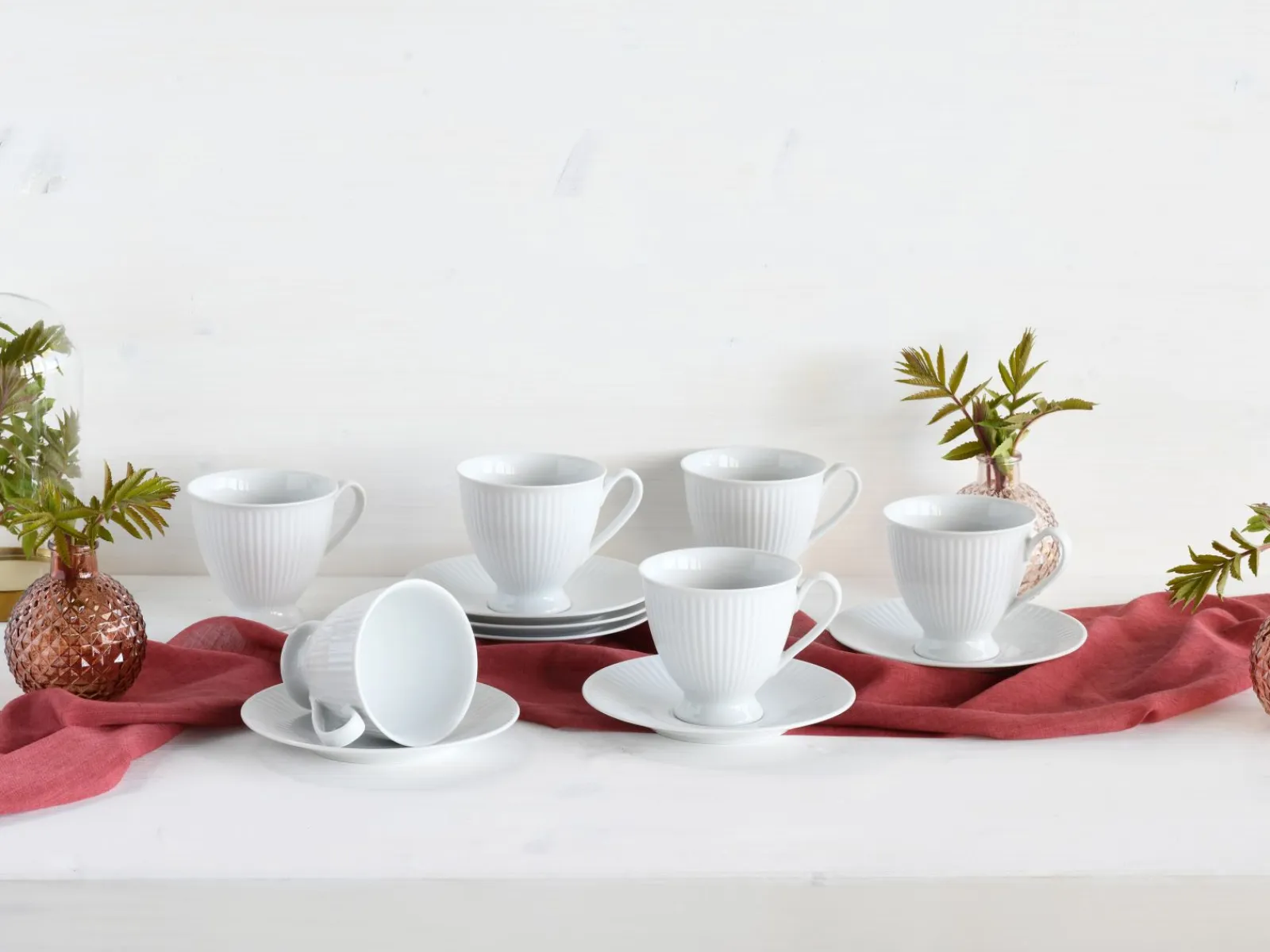 Creatable Geschirrset|Valencia - Kaffeeservice 12-tlg - Weiss