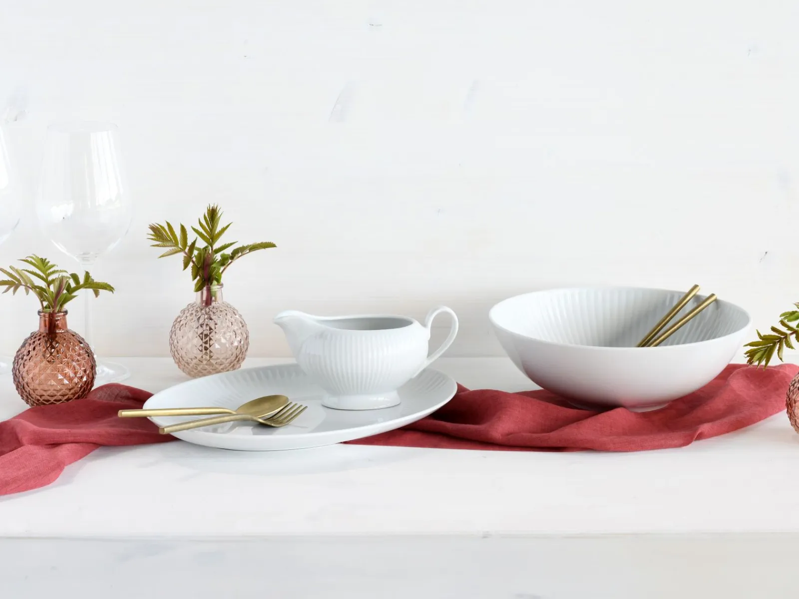 Creatable Geschirrset|Valencia - Servierset 3-tlg - Weiss