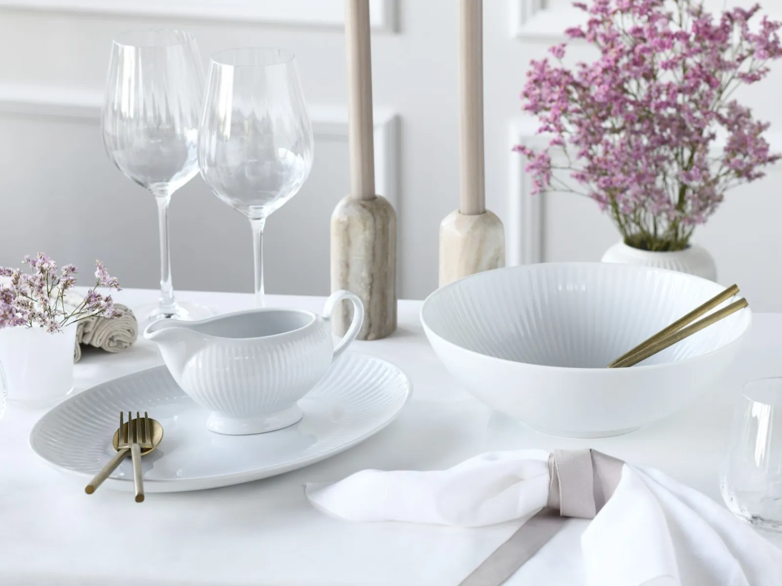 Creatable Geschirrset|Valencia - Servierset 3-tlg - Weiss