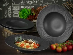 Creatable Pizza & Pasta|Geschirrset|Vesuvio - Pastateller 4-tlg - Schwarz