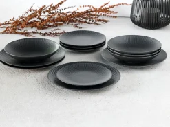 Creatable Geschirrset|Teller|Vesuvio - Tellerset 12-tlg - Schwarz