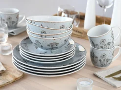 Creatable Geschirrset|Vintage Flowers - Kombiservce 16-tlg - Stein