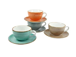 Creatable Geschirrset|Vintage Nature - Cappuccino Set 8-tlg - bunt