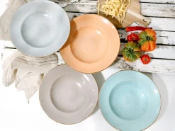 Creatable Pizza & Pasta|Geschirrset|Vintage Nature - Pastateller 4-tlg - Weiss