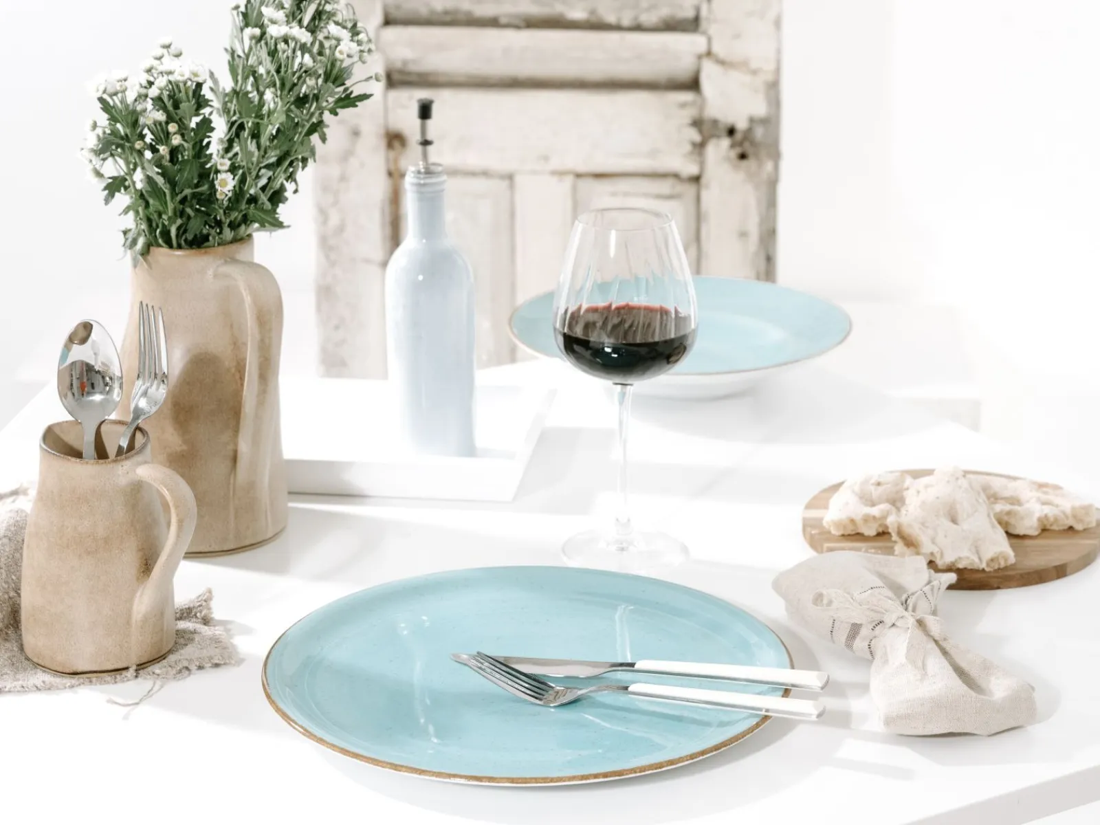 Creatable Pizza & Pasta|Geschirrset|Vintage Nature - Pizzateller 4-tlg - Weiss