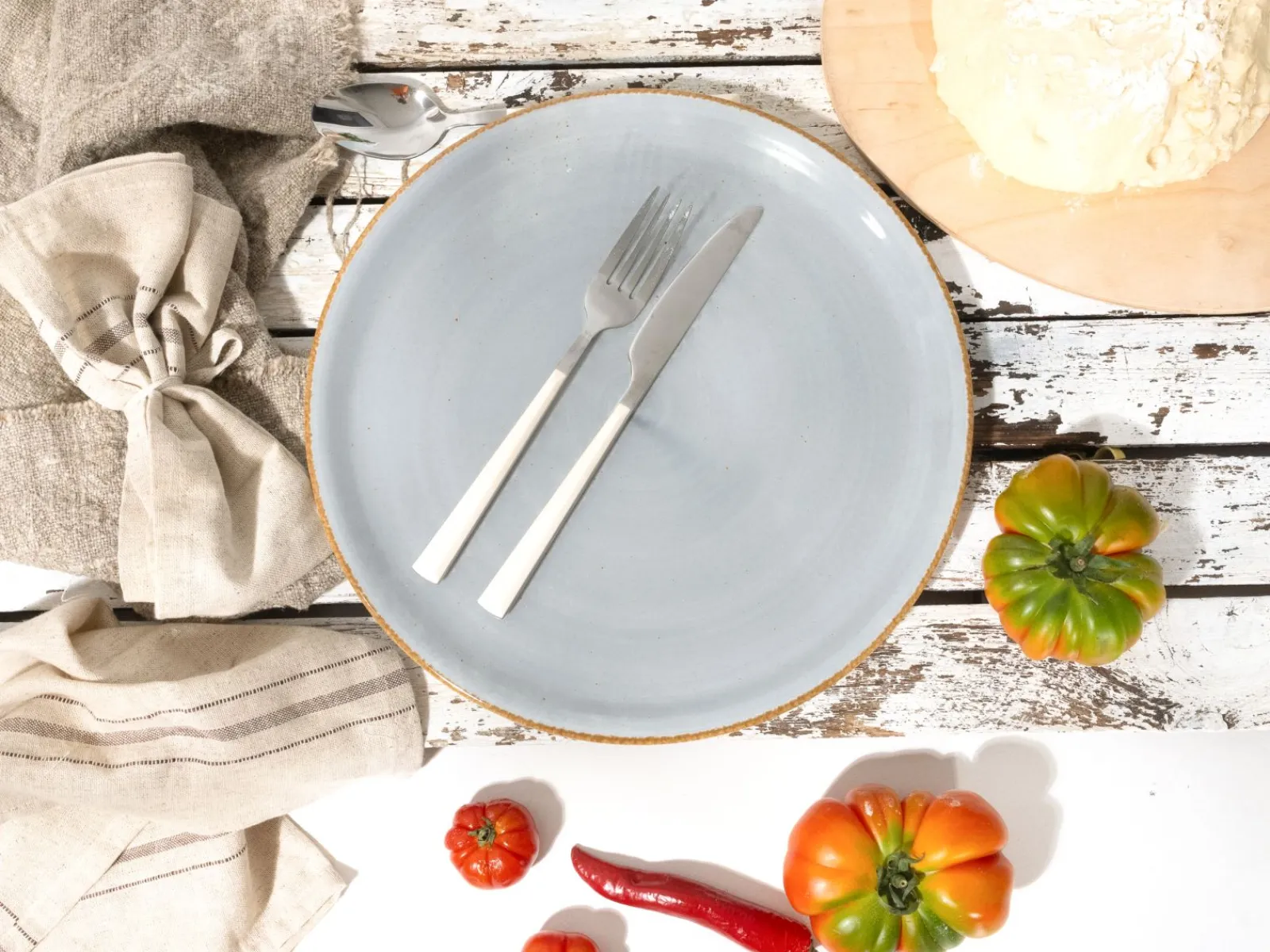 Creatable Pizza & Pasta|Geschirrset|Vintage Nature - Pizzateller 4-tlg - Weiss