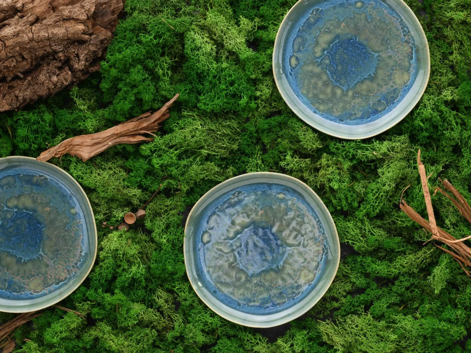 Creatable Geschirrset|Teller|Yuki - Dessertteller 4-tlg - Grün-blau